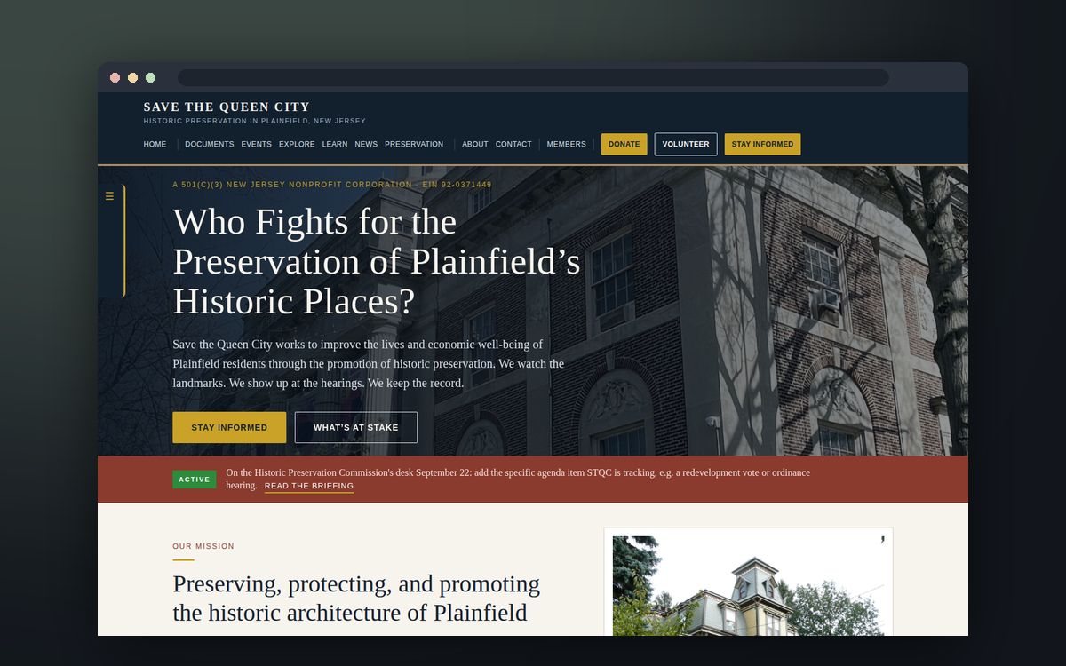 Save the Queen City website